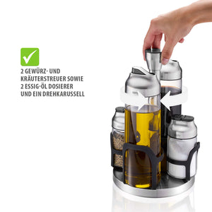 Vinegar-oil and spice cruet stand KIPPO, 5-piece