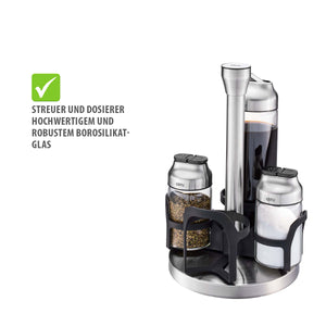 Vinegar-oil and spice cruet stand KIPPO, 5-piece