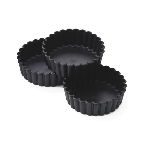 Matfer Bourgeat Exoglass Fluted Tart Mould - 100x30mm, Pack of 6 - Kitchenly