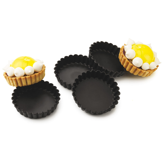 Matfer Bourgeat Exoglass Fluted Tart Mould - 90mm, Pack of 12 - Kitchenly