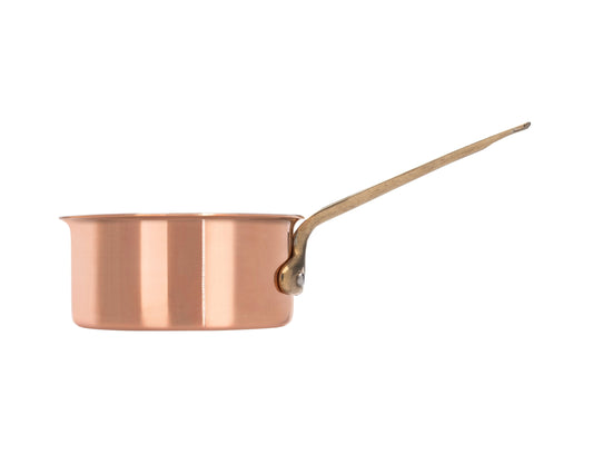 Matfer Bourgeat Copper Sauce Pan - Brass Handle, 90mm