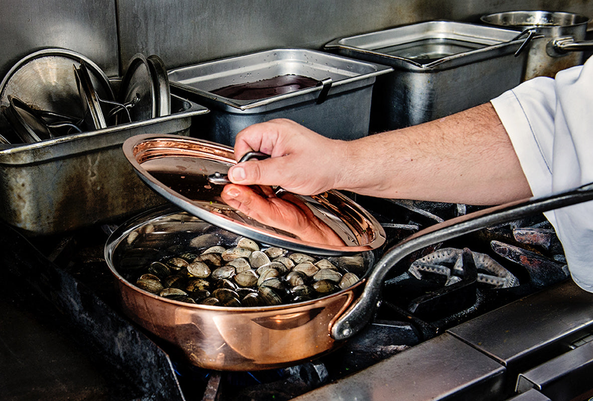Matfer Bourgeat Copper Lid - 140mm, Cast Iron Handle