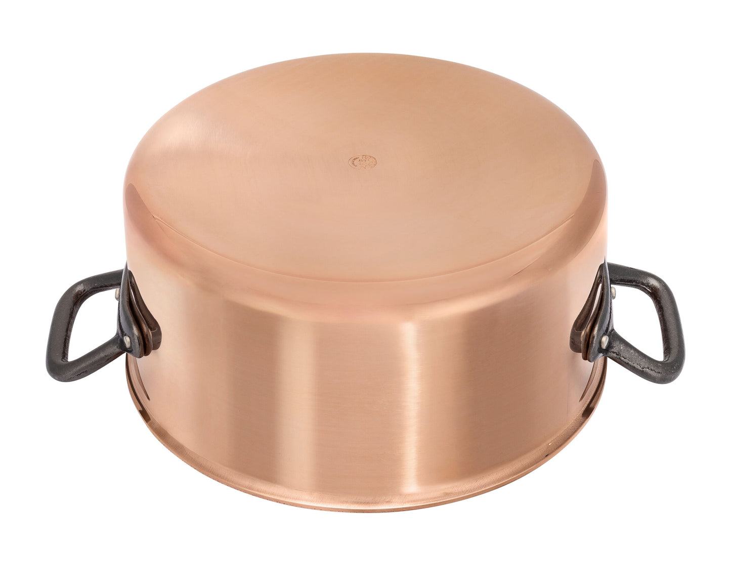 Matfer Bourgeat Copper Casserole - 240mm, Stainless Steel Interior, Cast Iron Handle