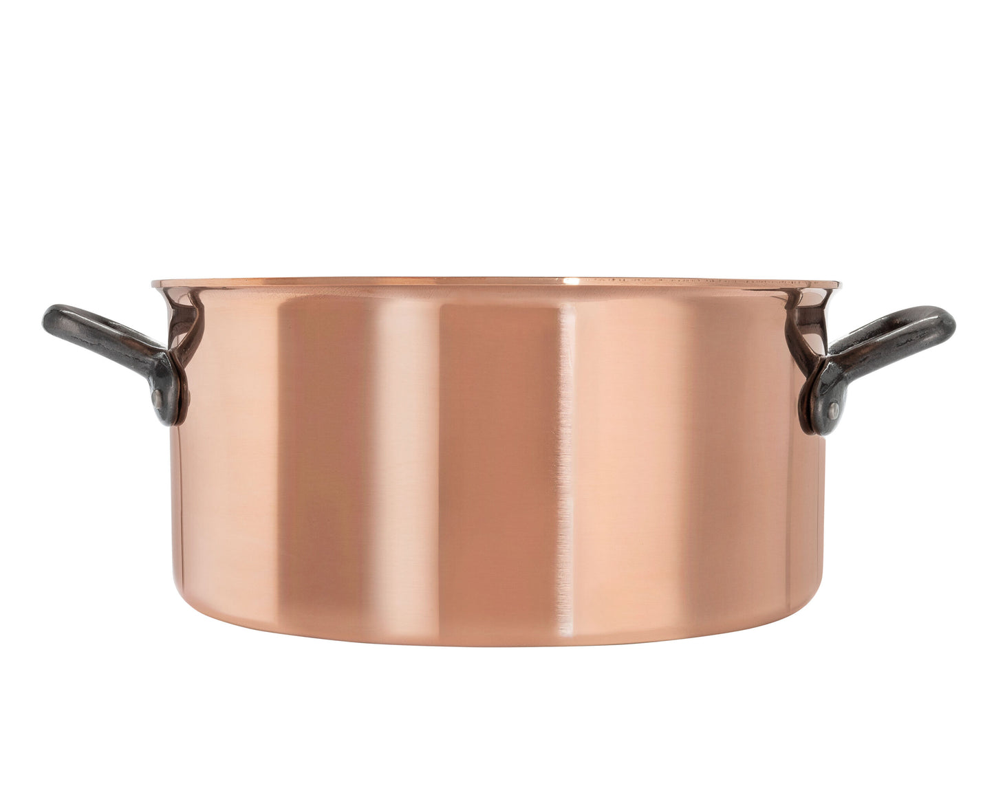 Matfer Bourgeat Copper Casserole - 280mm, Stainless Steel Interior, Cast Iron Handle