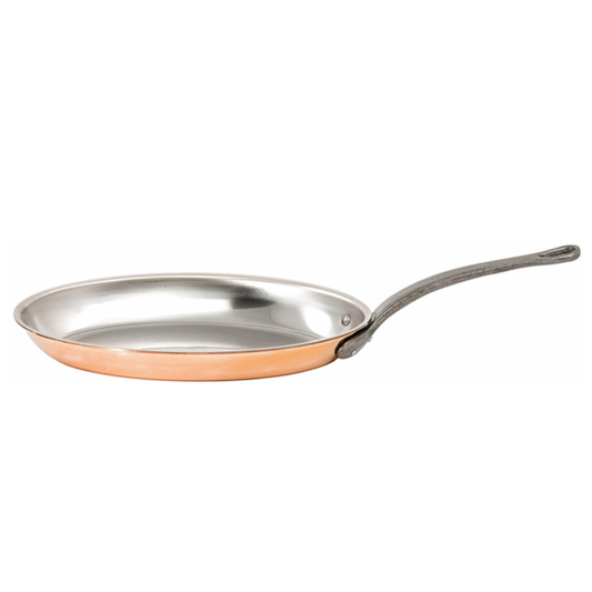 Matfer Bourgeat Frypan 360mm Oval Copper & Stainless Steel - Kitchenly