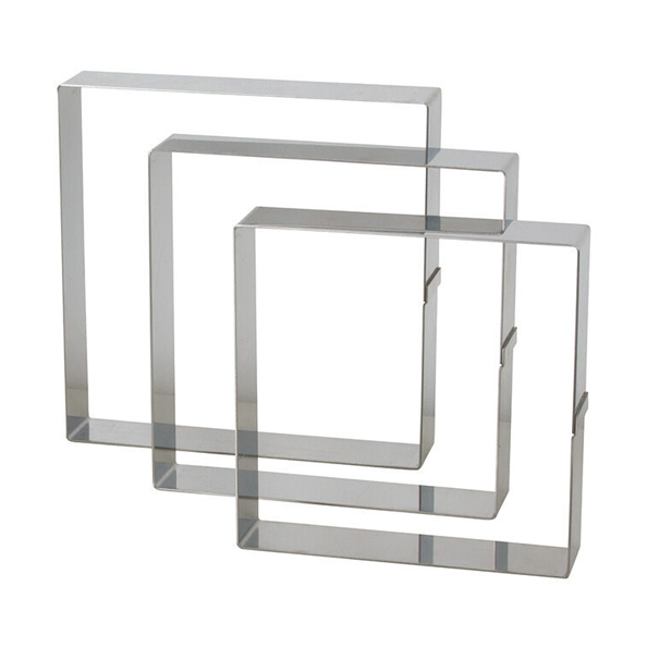 Matfer Bourgeat Stainless Steel Square Cake Frame - 330x330x35mm - Kitchenly