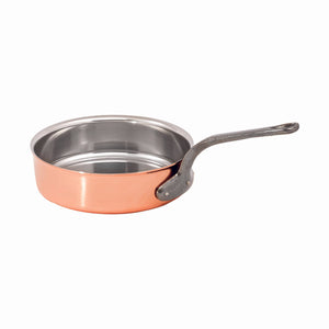 Matfer Bourgeat Copper Saute Pan - 280mm, Stainless Steel Interior, Cast Iron Handle