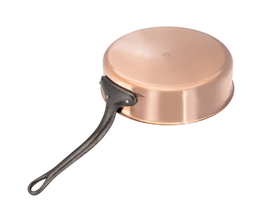Matfer Bourgeat Copper Saute Pan - 280mm, Stainless Steel Interior, Cast Iron Handle