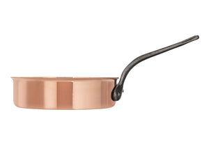Matfer Bourgeat Copper Saute Pan - 240mm, Stainless Steel Interior, Cast Iron Handle