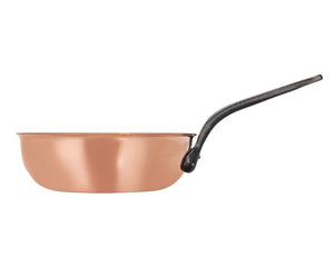 Matfer Bourgeat Copper Sauteuse - 280mm, Stainless Steel Interior, Cast Iron Handle