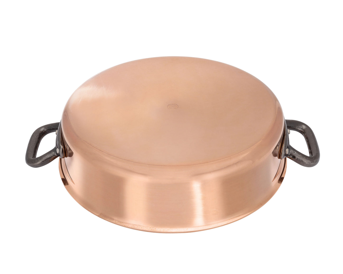 Matfer Bourgeat Copper Sauteuse - 240mm, Stainless Steel Interior, Cast Iron Handles