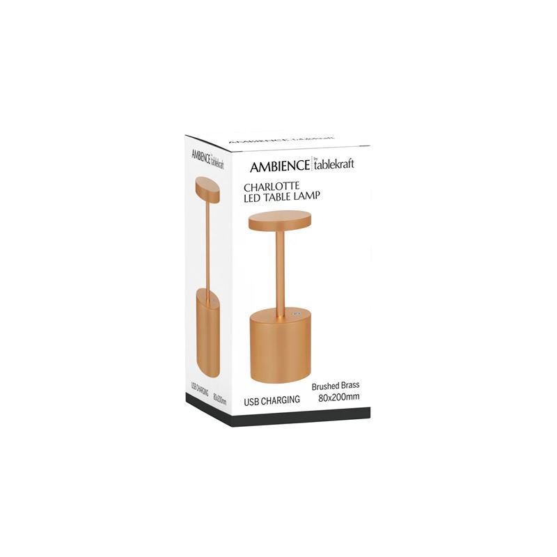 Tablekraft Ambience Charlotte Rechargeable Cordless LED Table Lamp - 5200mAh