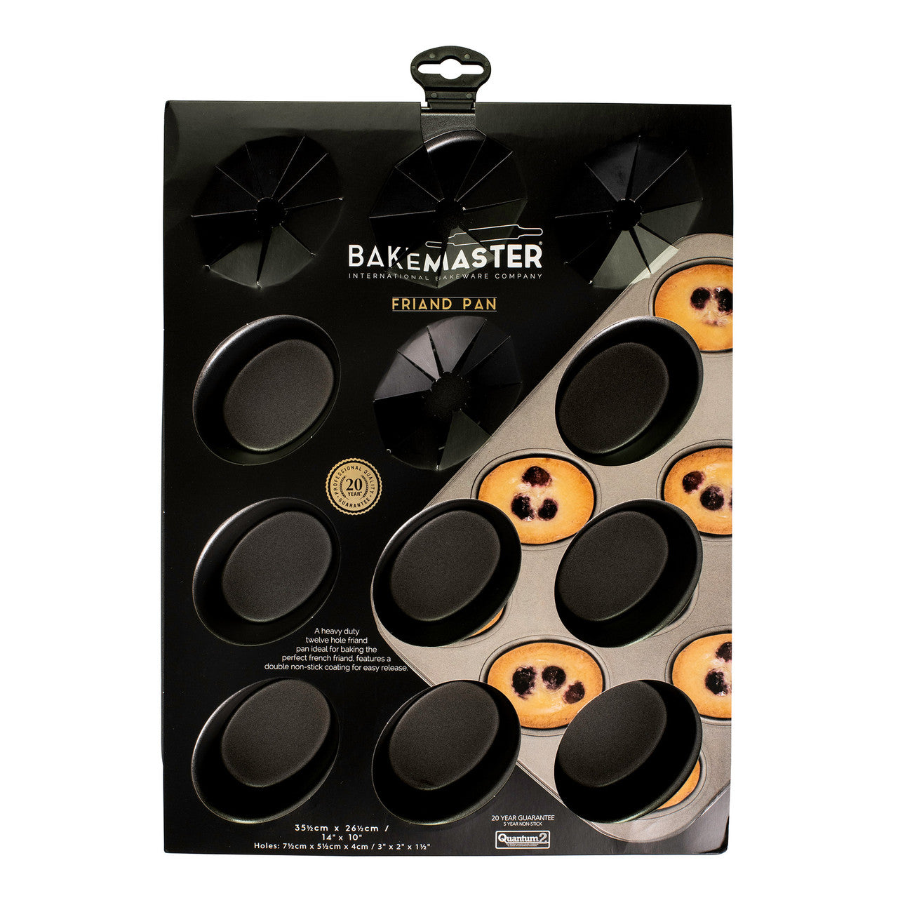 12 Cup Friand Pan, 26.5cm x 35.5cm - Non-stick