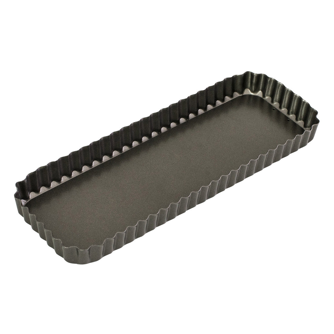 Loose Base Fluted Rectangular Flan/Quiche Pan, 36 x 13 x 3.5cm - Non-stick