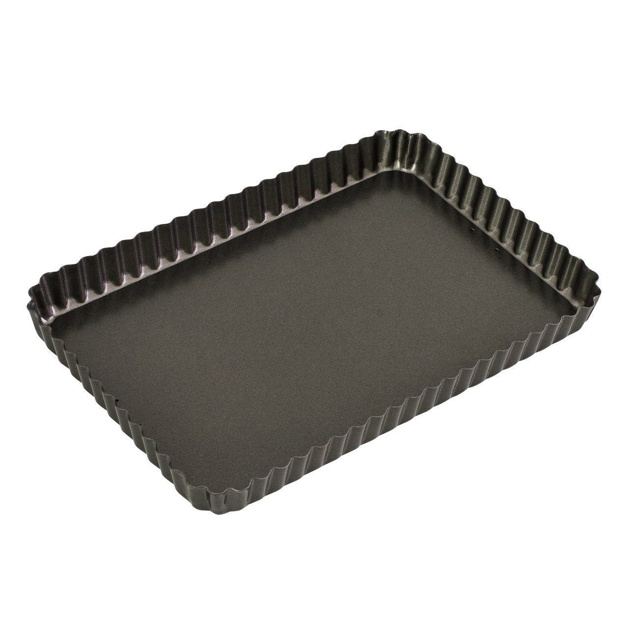 Loose Base Fluted Rectangular Flan/Quiche Pan, 31 x 21 x 3.5cm - Non-stick