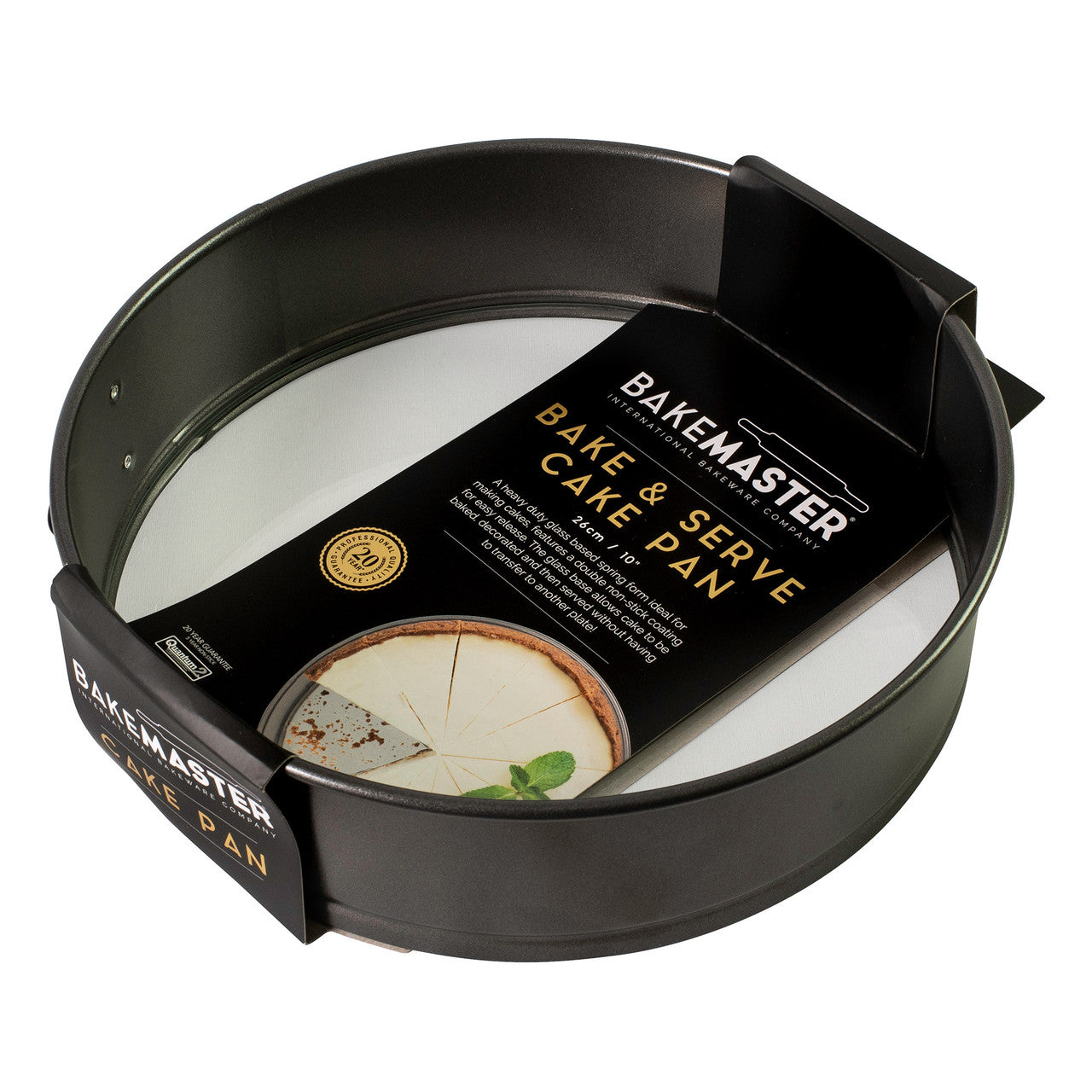 Springform Rnd Cake Pan with Glass Base, 26Ø x 7cm - Non-stick