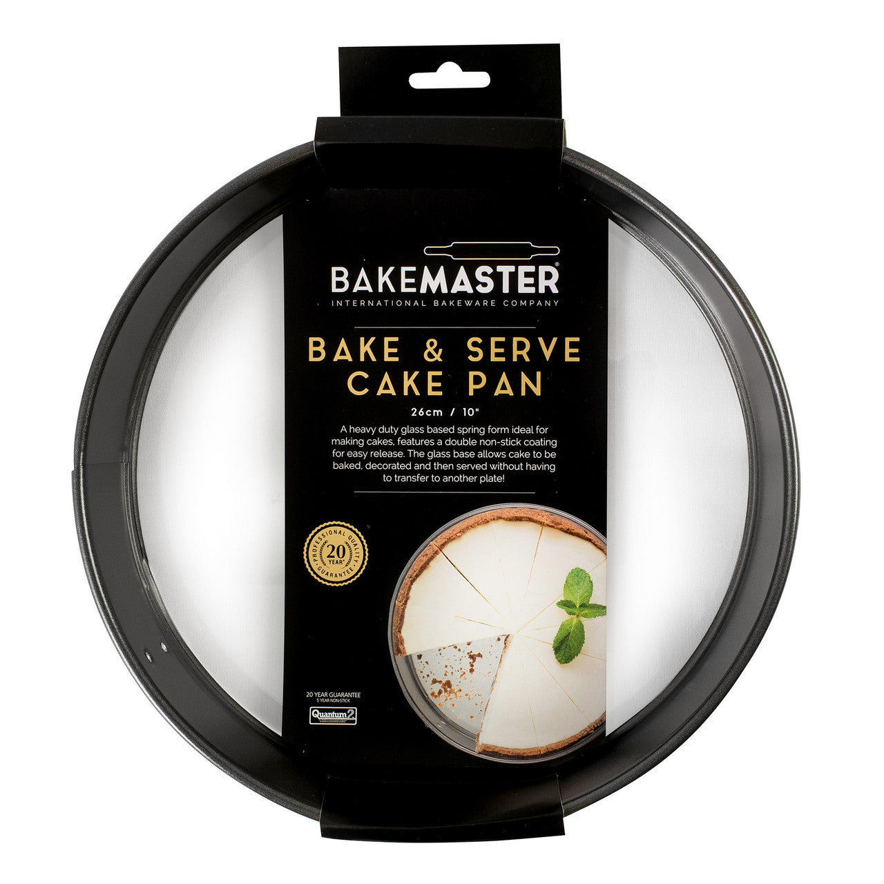 Springform Rnd Cake Pan with Glass Base, 26Ø x 7cm - Non-stick