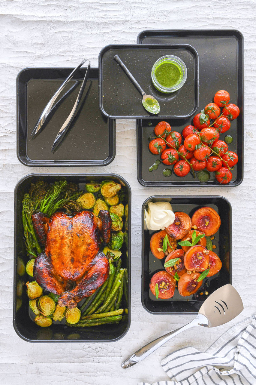 Professional Vitreous Enamel Baking Tray, 39 x 27 x 2cm - Non-stick