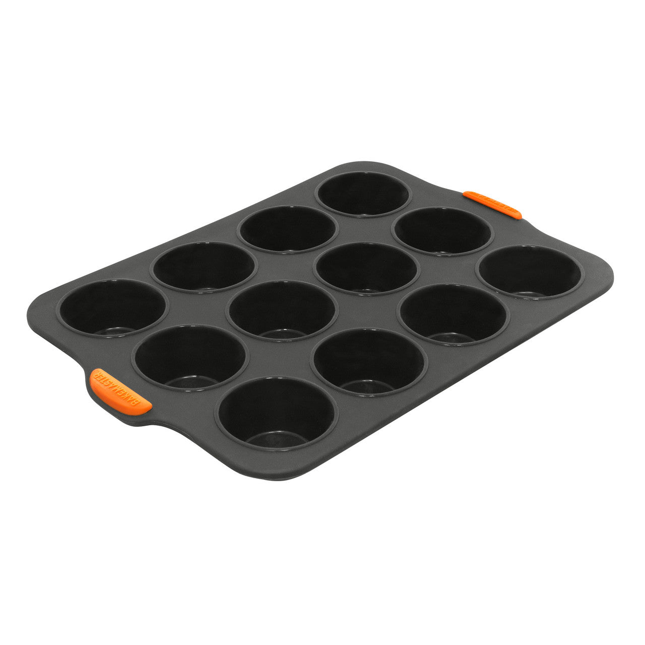 Silicone 12 Cup Muffin Pan, 35.5 x 24.5cm (6.5 x 3.5cm) - Grey