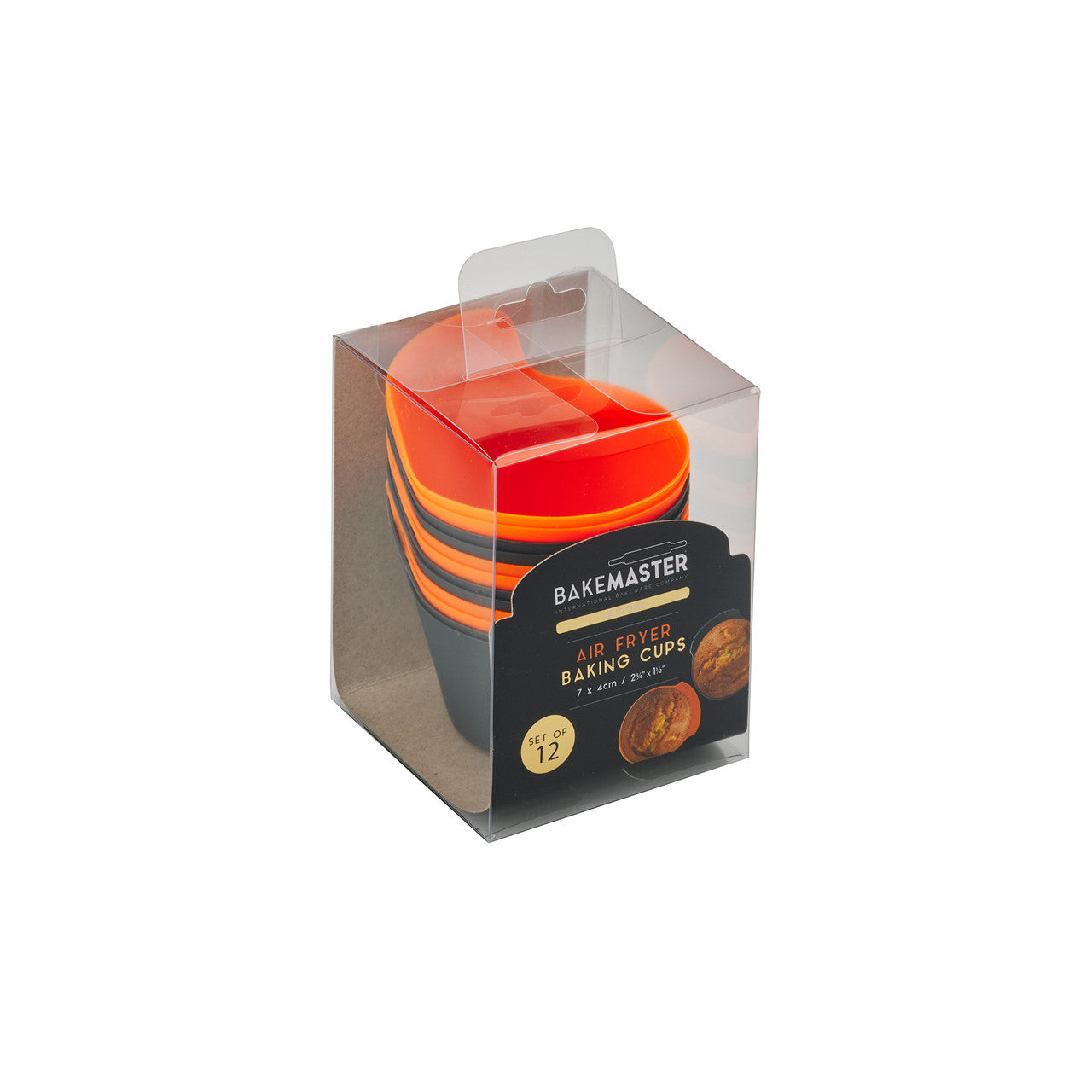 Silicone Baking Cups Set of 12 7 x 4cm
Orange/Grey