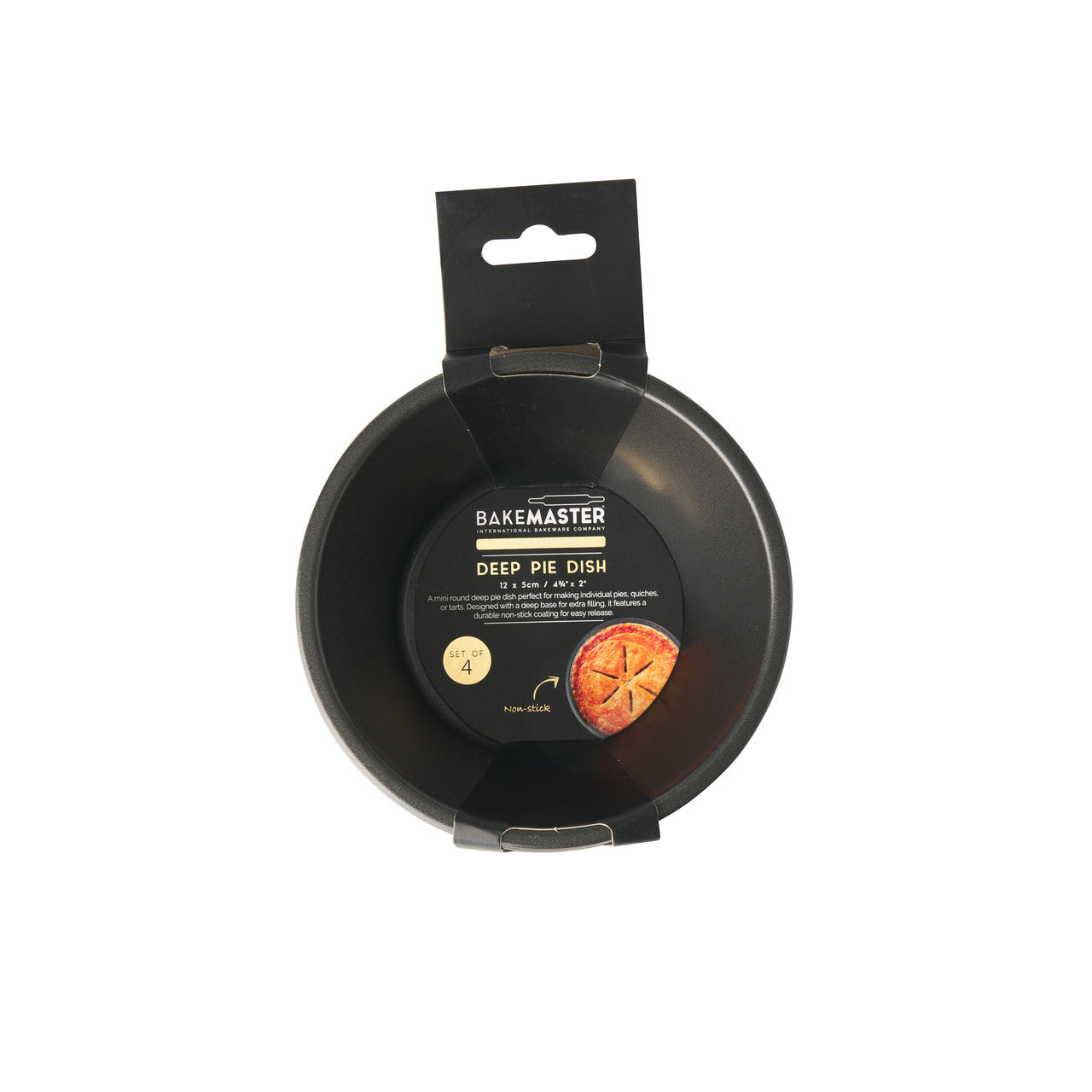 Deep Pie Dish Set of 4, 12 x 5cm - Non-stick