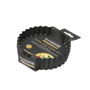 Loose Base Quiche Pan Set of 4, 12 x 2cm - Non-stick