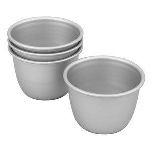 Silver Anodised  Set of 4 Pudding Pan, 7.5 x 6cm