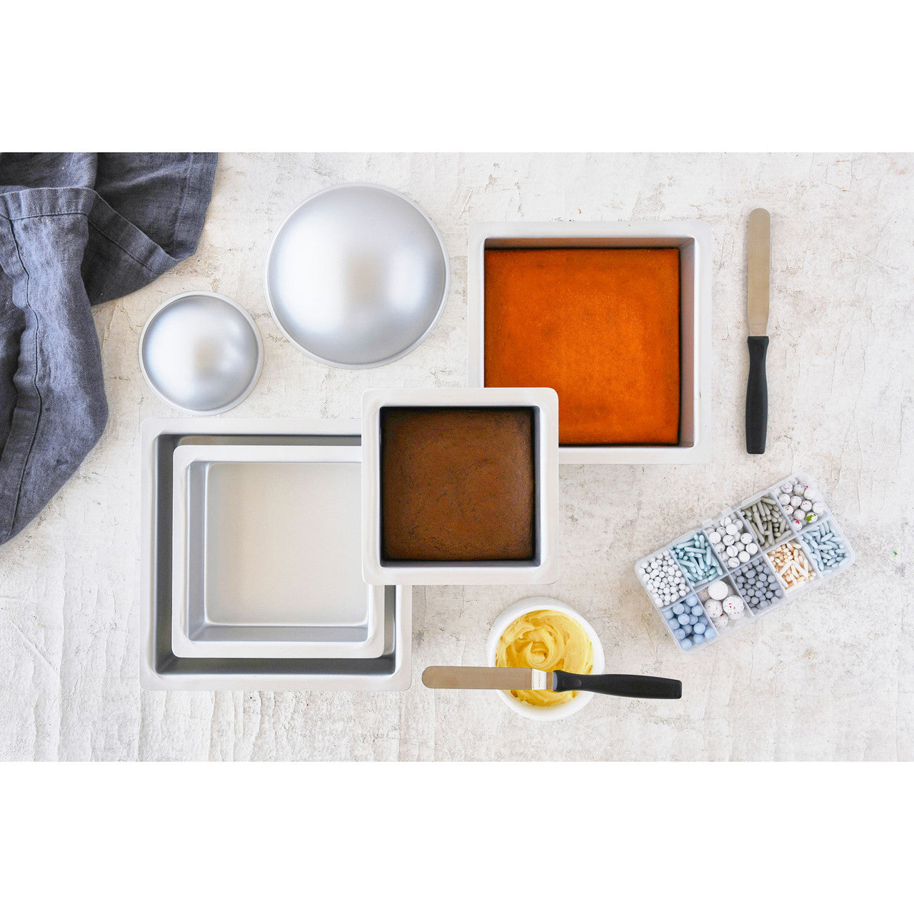 Silver Anodised  Hemisphere Cake Pan, 10 x 5cm