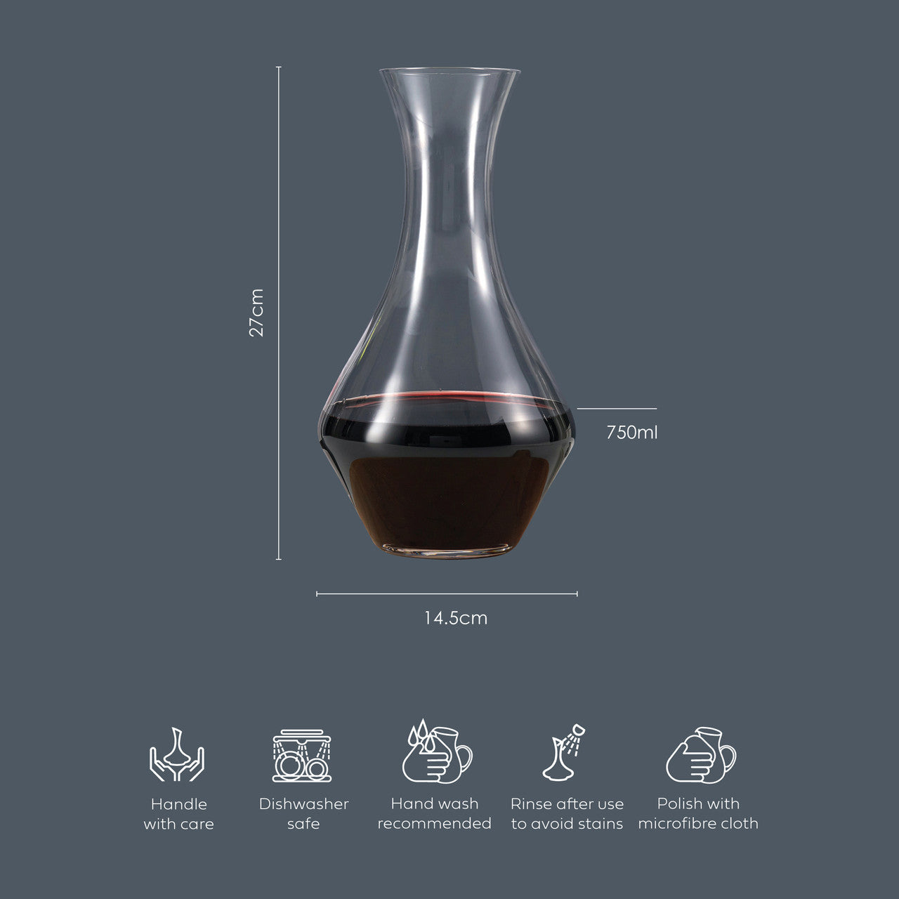 Argyle Decanter, 1200ml - Handmade Glass