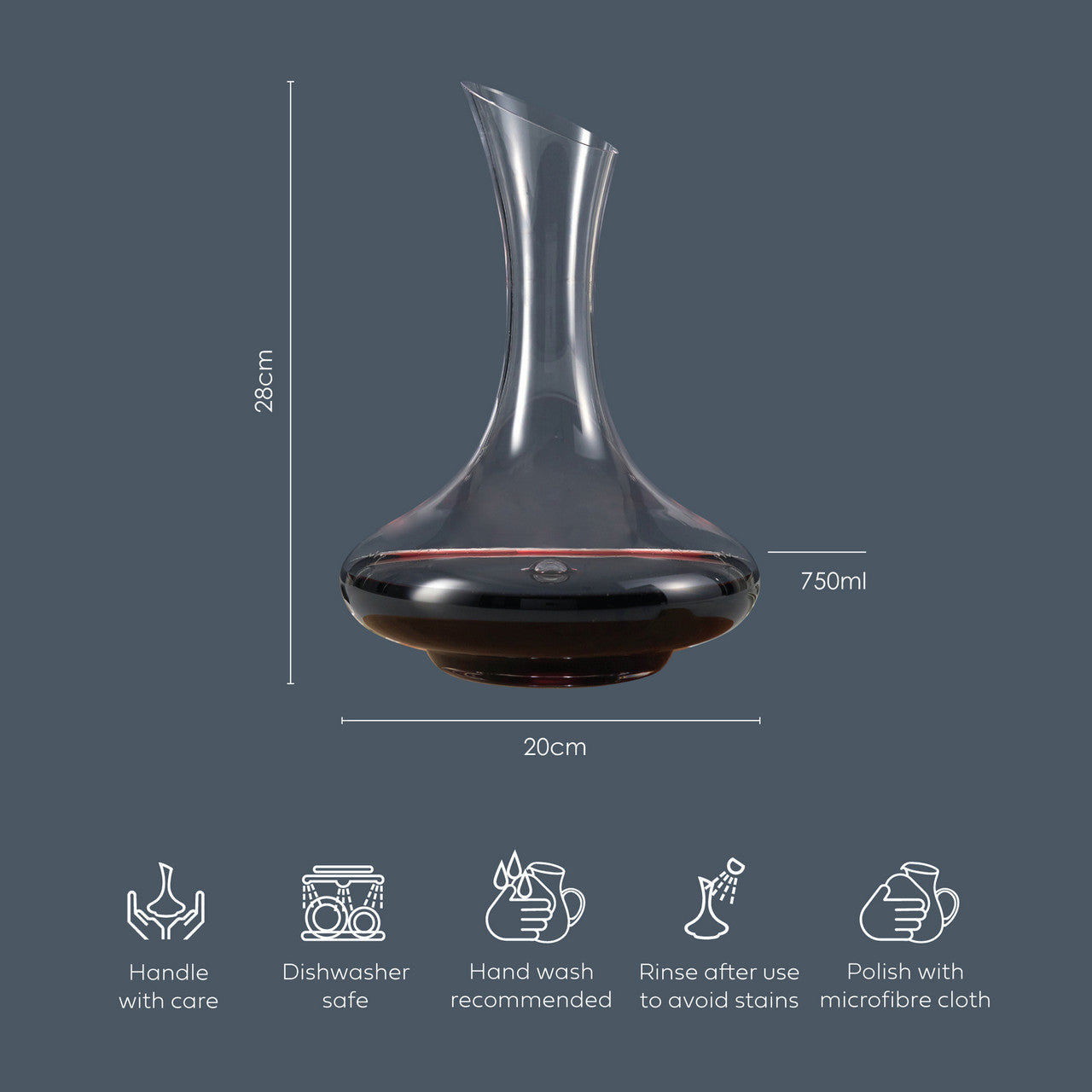 Kinross Decanter, 1200ml - Handmade Glass