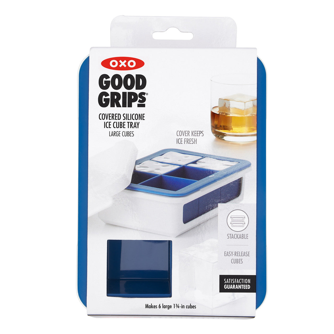 Covered Silicone Ice Cube Tray - Large Cubes