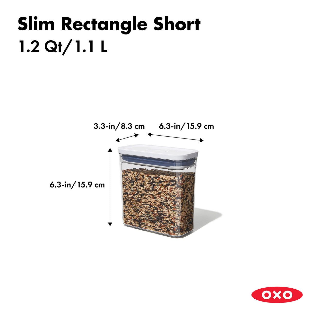 POP 2.0 Slim Rectangle, Short (1.1 Litre)