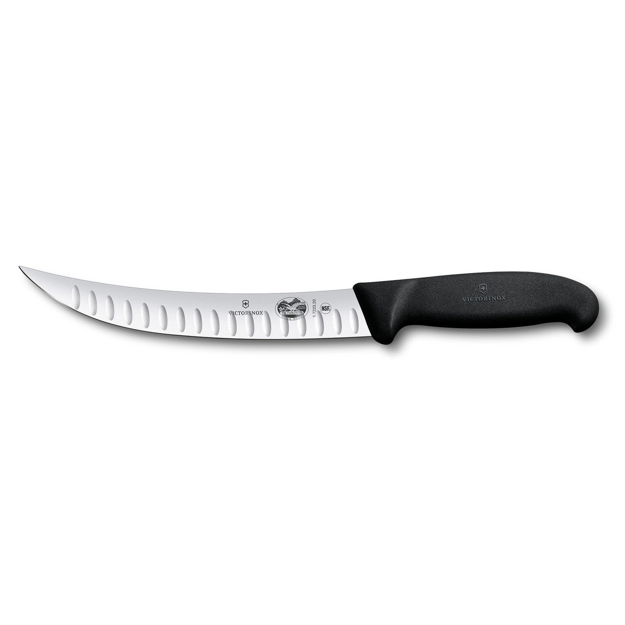 Fibrox Slaughter Knife, 20cm, Curved Narrow Blade, Fluted