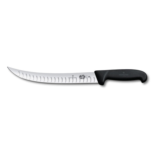 Fibrox Slaughter Knife, 25cm, Curved Narrow Blade, Fluted