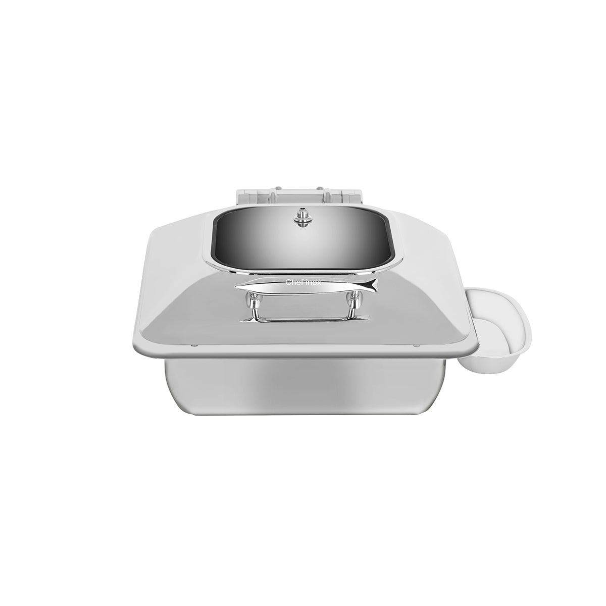 Chef Inox Deluxe Chafer Rectangular GN 2/3 with Glass Lid & Side Dish - Kitchenly