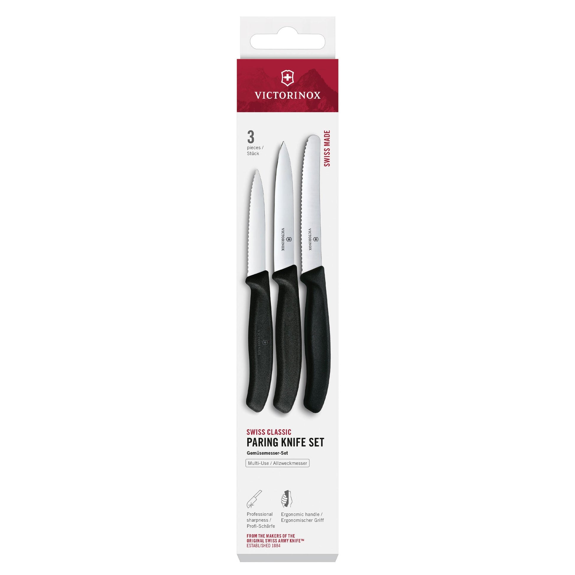 Swiss Classic Paring Knife Set, 3 Pieces, 11 cm