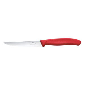 Steak Knife Wavy Edge Pointed - Black Handle