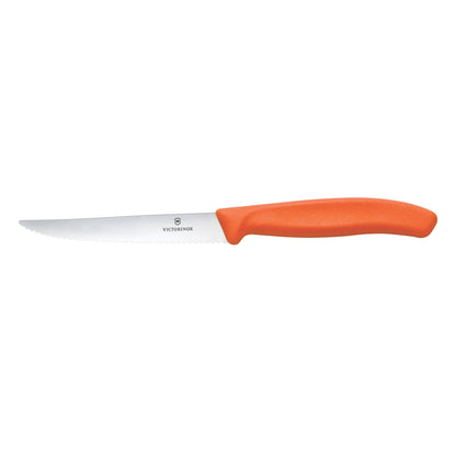 Steak Knife Wavy Edge Pointed - Black Handle