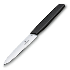 Swiss Modern Paring Knife, 10cm Straight Edge - Black