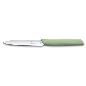 Swiss Modern Paring Knife, 10cm Straight Edge - Black