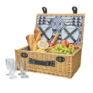 4 Person Wicker Picnic Basket