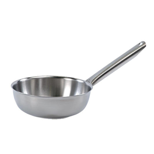 Matfer Bourgeat Curved Stainless Steel Tradition Sauteuse - 240mm - Kitchenly