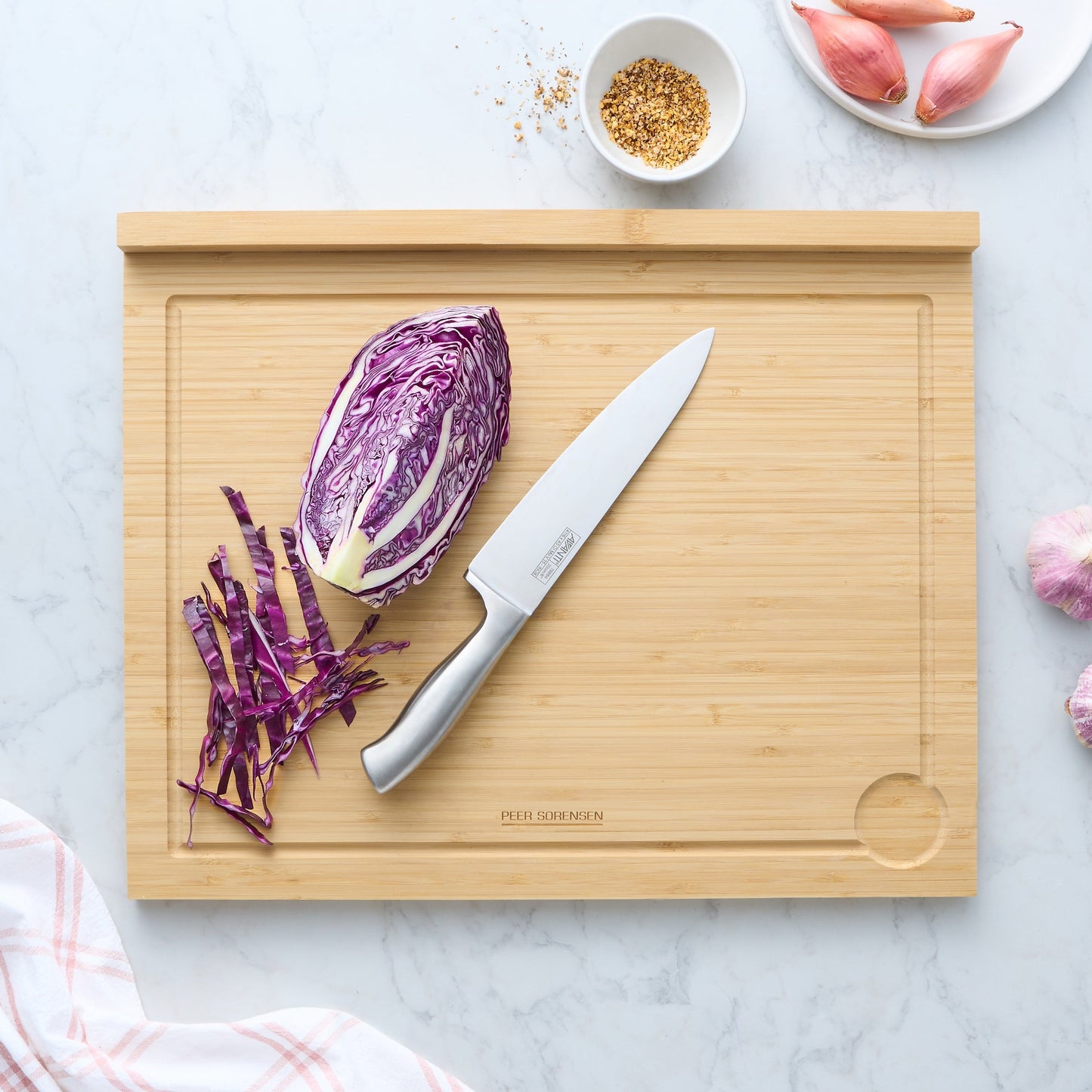 Peer Sorensen Counter Edge Bamboo Cutting Board with Juice Groove Reversible 50x40cm