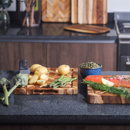 TeakHaus Teak Herringbone Cutting and Serving Board 36x26x2.5cm