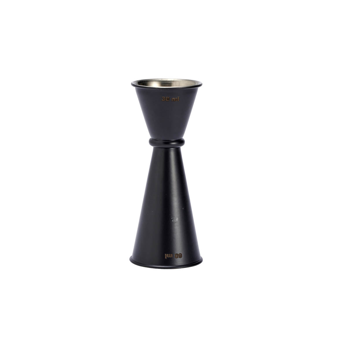 Chef Inox Stainless Steel Japanese Style Jigger - Black Powder Coated, 30/60ml