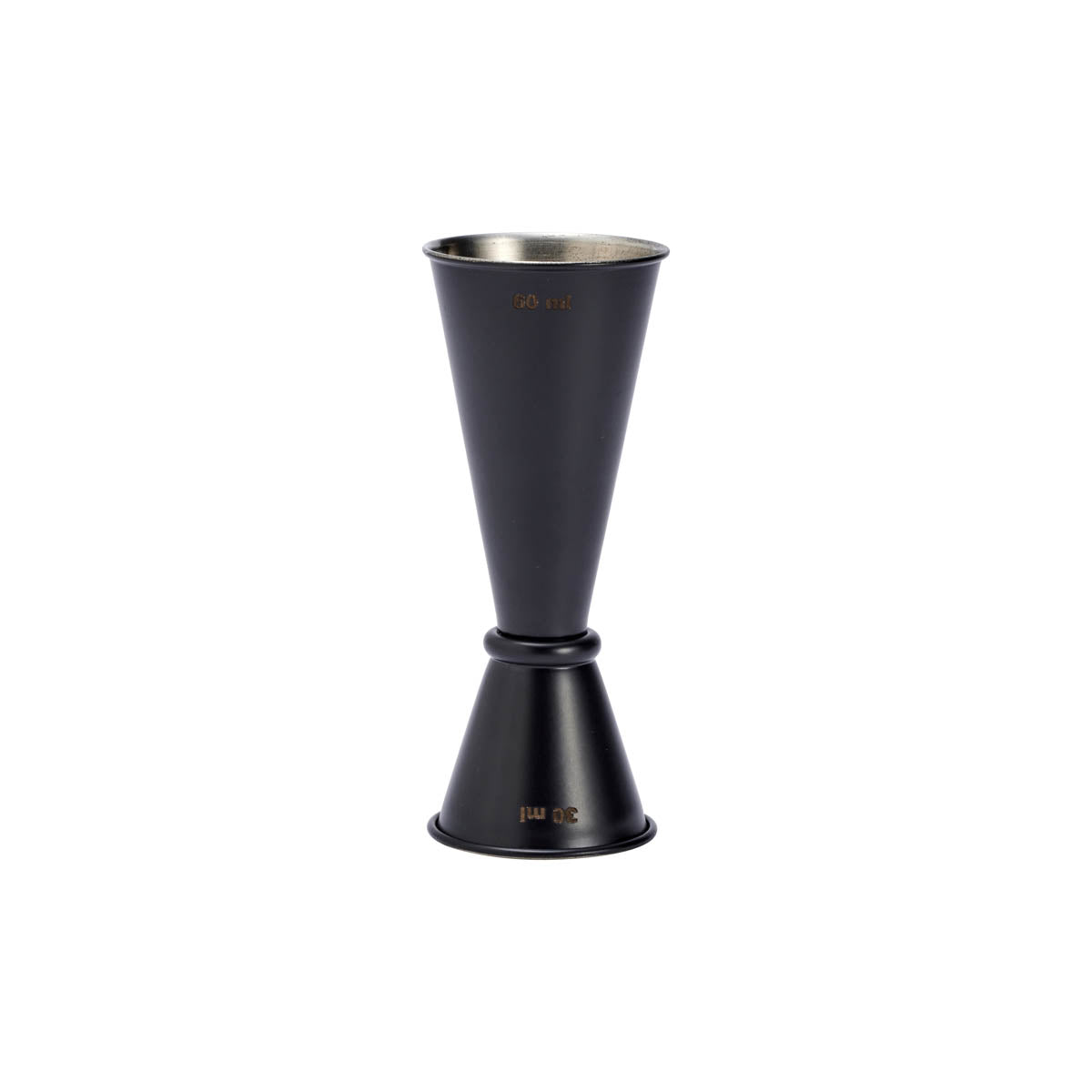 Chef Inox Stainless Steel Japanese Style Jigger - Black Powder Coated, 30/60ml