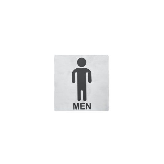 Chef Inox Stainless Steel Wall Sign "MEN" - 130x130mm, Pack of 2
