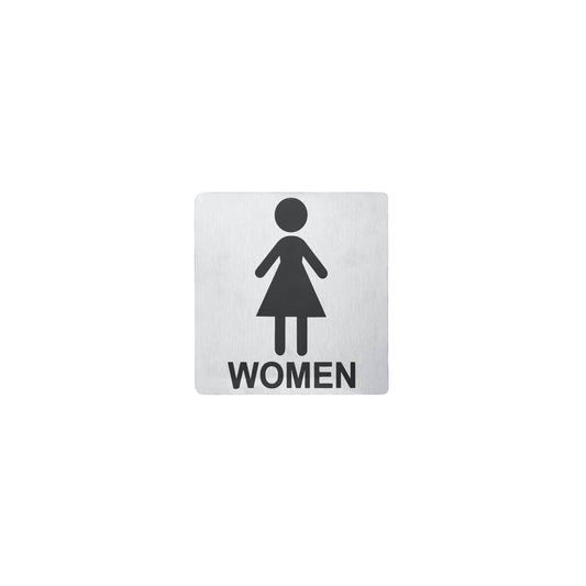 Chef Inox Stainless Steel Wall Sign "FEMALE" - 130x130mm, Pack of 2
