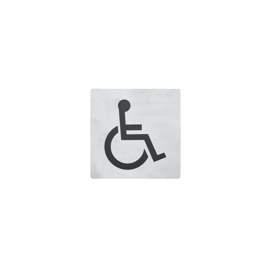 Chef Inox Stainless Steel Wall Sign "DISABLED" - 130x130mm, Pack of 2