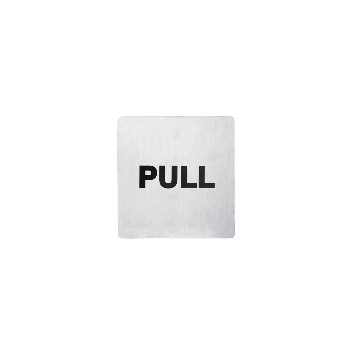 Chef Inox Stainless Steel Wall Sign "PULL" - 110x110mm, Pack of 2